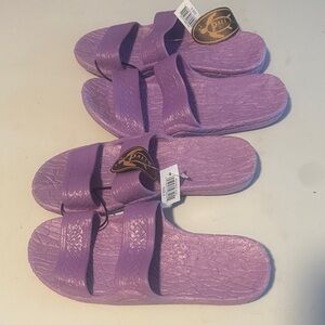 Pali Hawaii Lilac Double-Strap Slide Sandals
